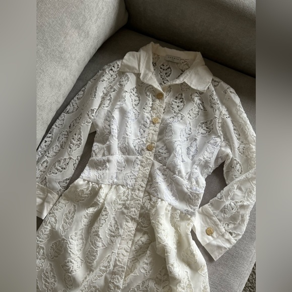 Sandro Button Up Lace Midi Dress - Picture 3 of 9